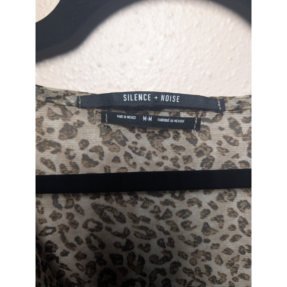 Silence + Noise Leopard Mesh Top M - Mob Wife Office Siren Y2K Animal Print - Picture 5 of 10